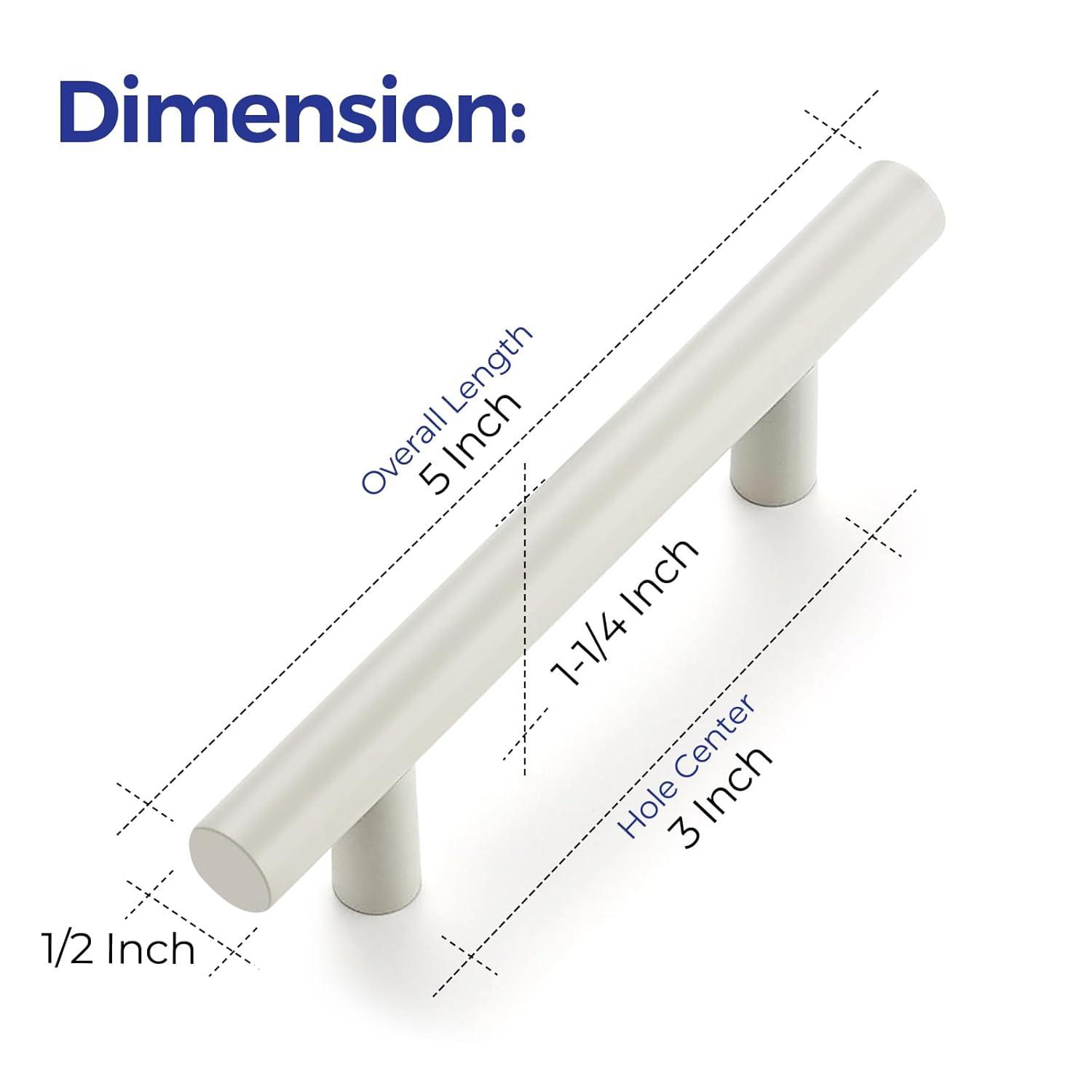 Ravinte 30 Pack | 5 Inch Cabinet Pulls White Stainless Steel Kitchen Drawer Pulls Cabinet Handles 5 InchLength, 3 Inch Hole Center
