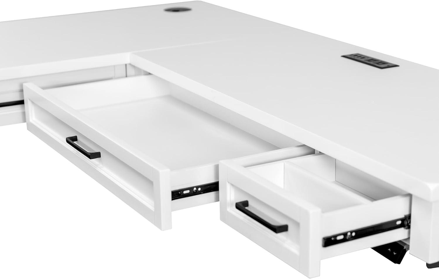 Modern Electric Sit/Stand L-Desk: Ergonomic, USB Ports, Cable Management - Martin Furniture