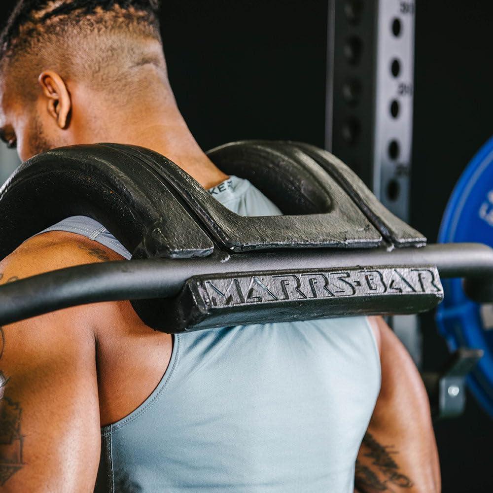 Titan Fitness Marrs-Bar, Rackable Safety Squat Cambered Barbell with 6" Drop, Rated 1,200 LB, High-Density Foam Shoulder and Arm Pads, 43mm Easy-Grip Hand Grips, Ribbed Olympic Weight Sleeves