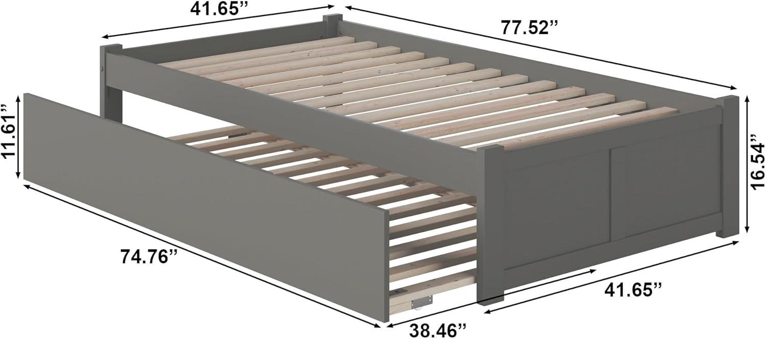 Nantucket Platform Bed with Matching Foot Board with Twin Size Urban Trundle Bed, Multiple Sizes, Multiple Colors