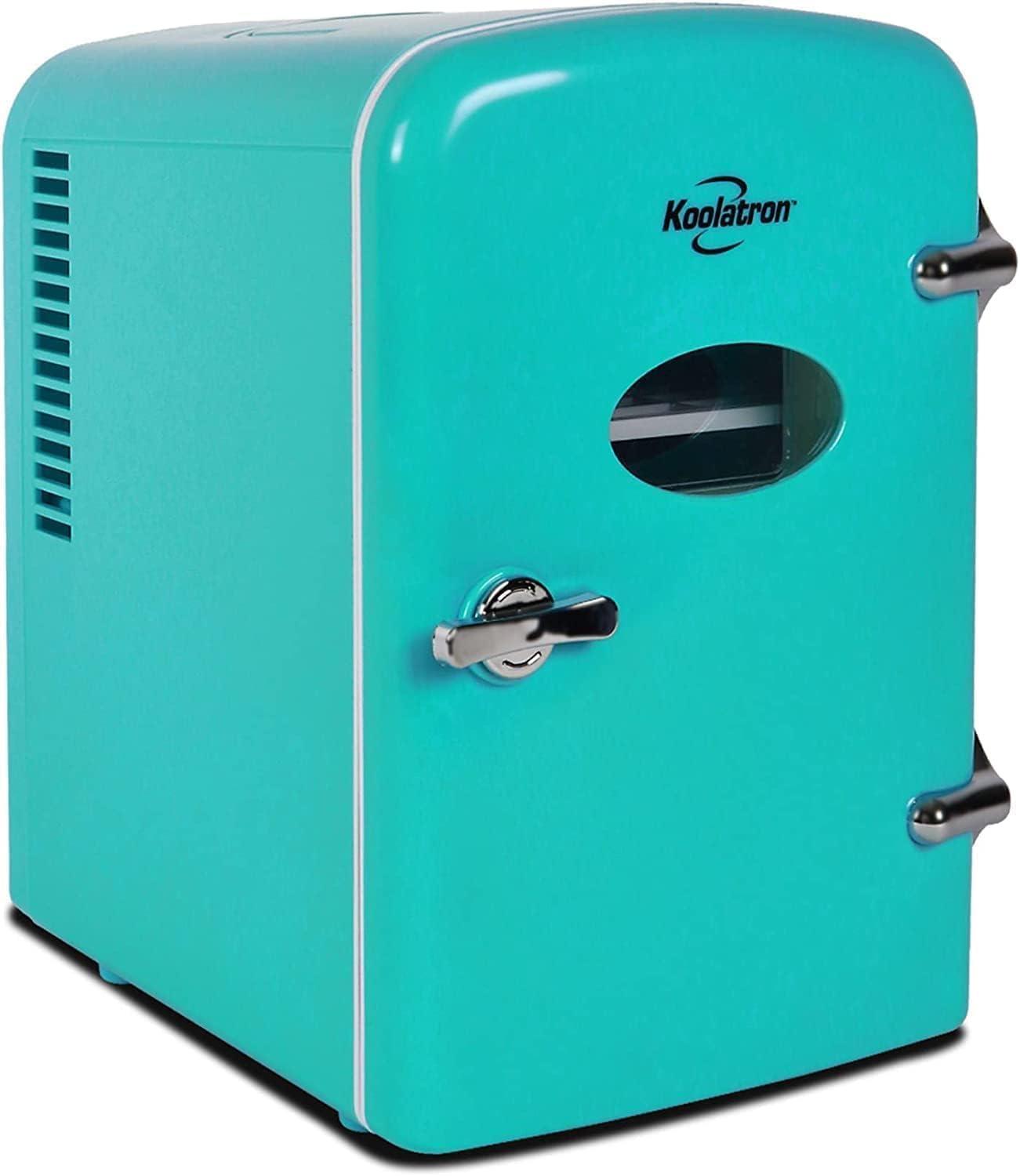 Koolatron 4L Retro Portable Mini Fridge 12V DC 110V AC 6 Can Cooler