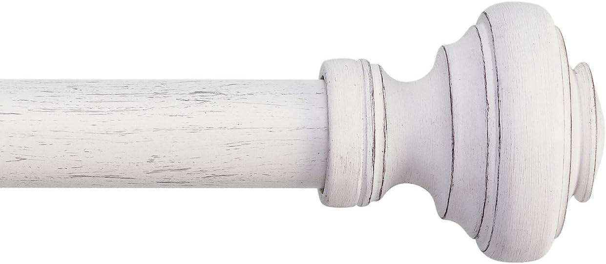 Weathered Oak Farmhouse Curtain Rod Set with Doorknob Finials