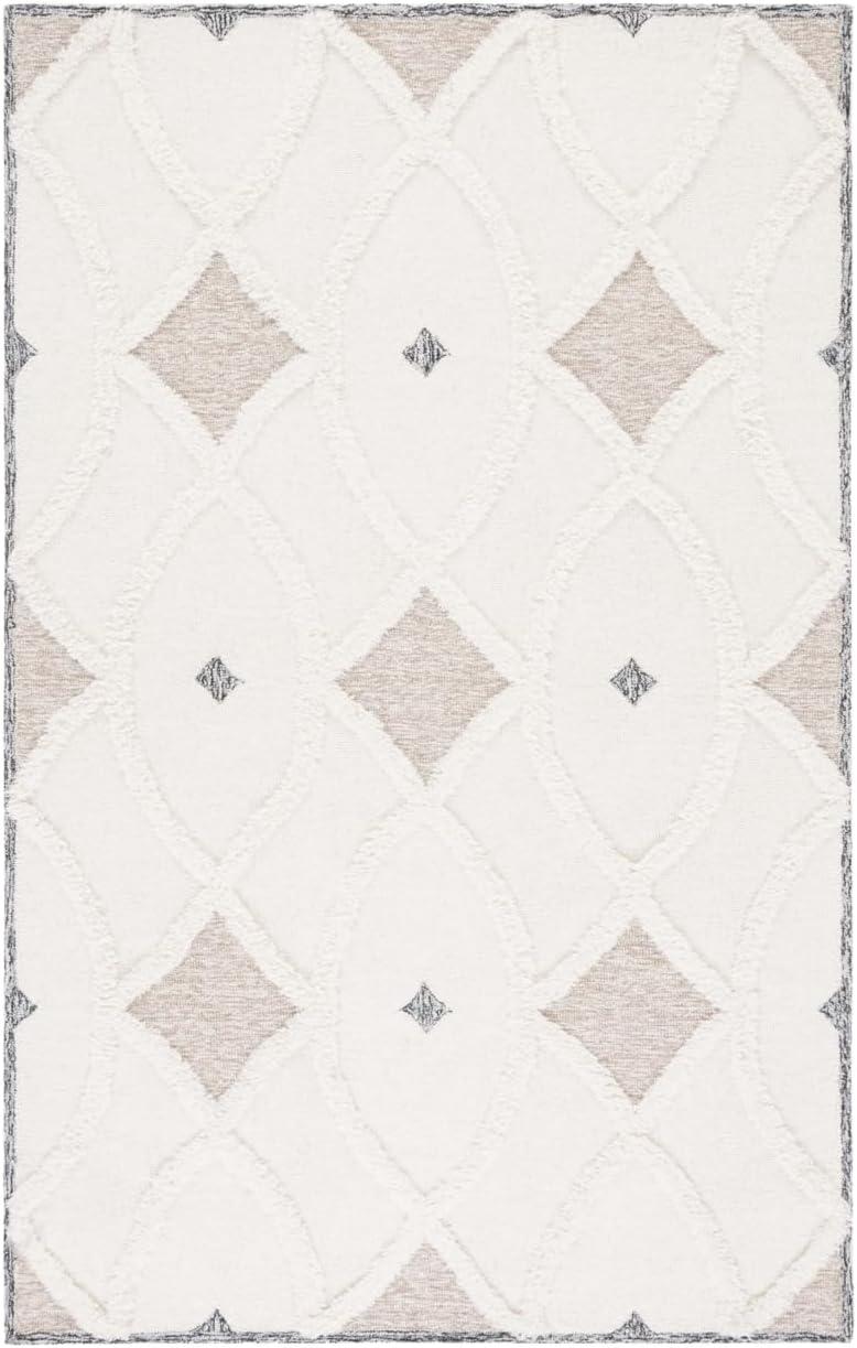 Casablanca CSB991 Hand Tufted Area Rug - Ivory/Brown - 6'x9' - Safavieh.