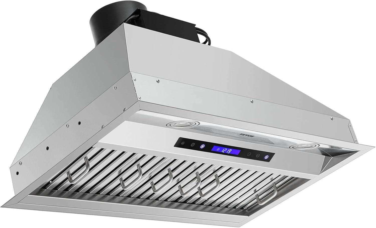 VEVOR 900-CFM 4-Speed 30-inch Ducted Insert Range Hood with Charcoal Filter and Light Included