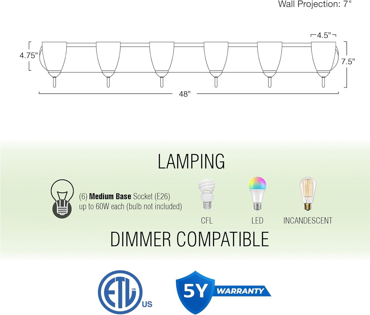 Kira Home Armada 37" 5-Light Over Mirror / Bathroom Light, Frosted Glass Shades, Curved Arms, Brushed Nickel