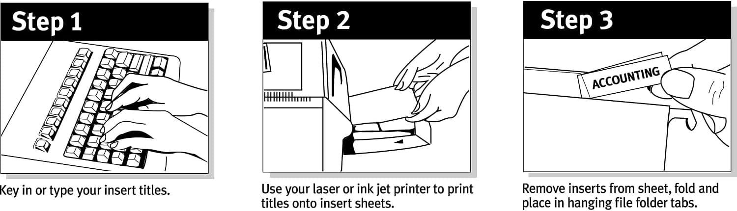 Avery Consumer Products Avery® Laser/Ink Jet Inserts For Hanging File Fold Paper Hanging Files Cabinet