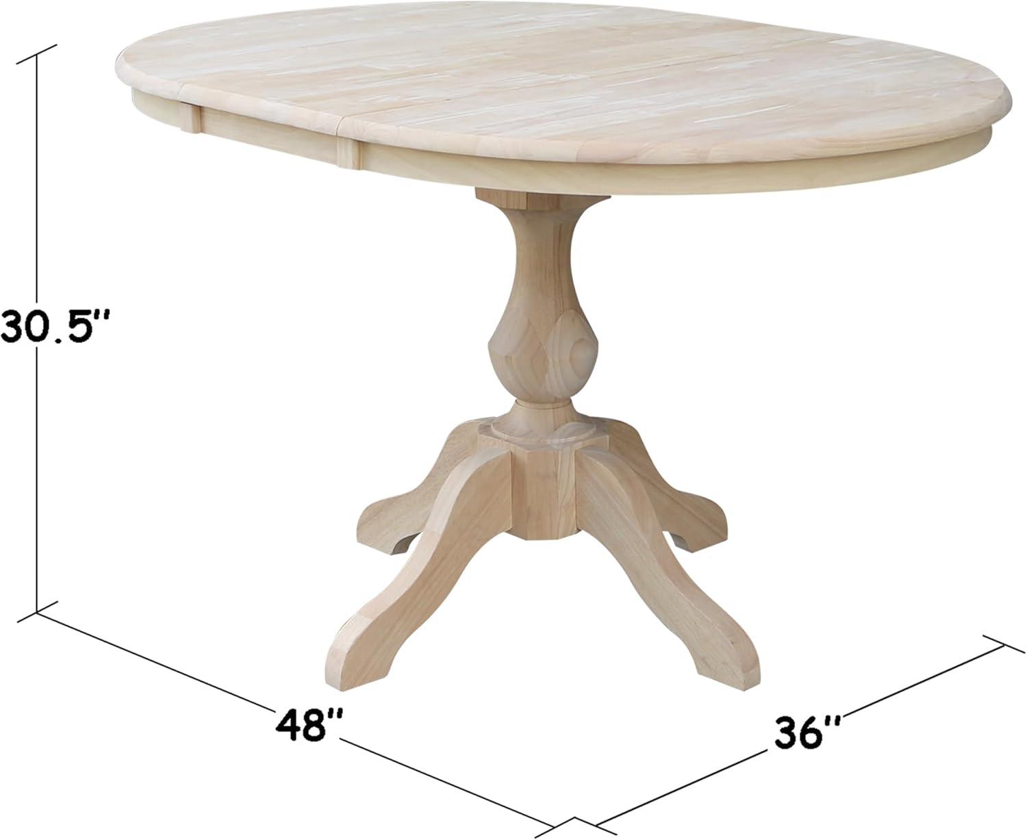 36" Kent Round Top Pedestal Dining Table with 12" Leaf - International Concepts