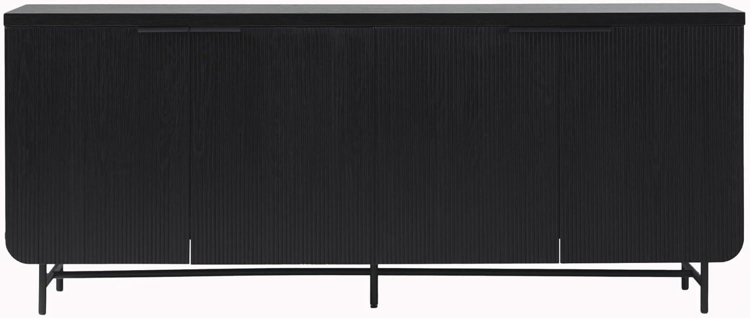 Walker Edison 4-Door Modern Wood Sideboard with Ample Cabinet in Black