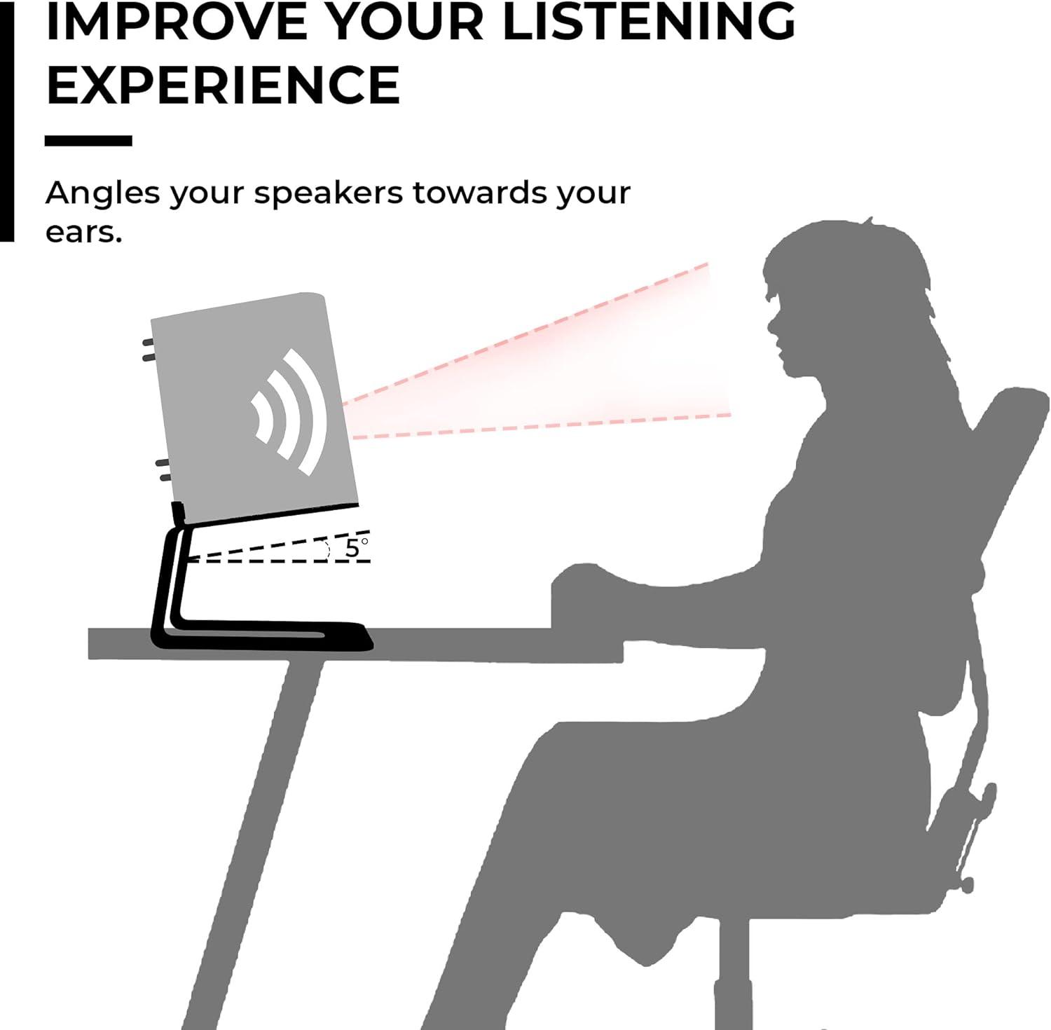 Desktop Speaker Stands Pair for Desk Speakers, Studio Speaker Riser, Medium and Small Bookshelf Speakers,