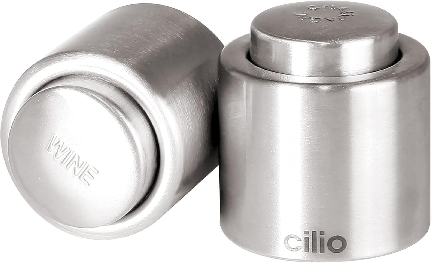 Cilio Stainless Steel Champagne Sealer, Bottle Stopper for Sealing Champagne Bottles Large