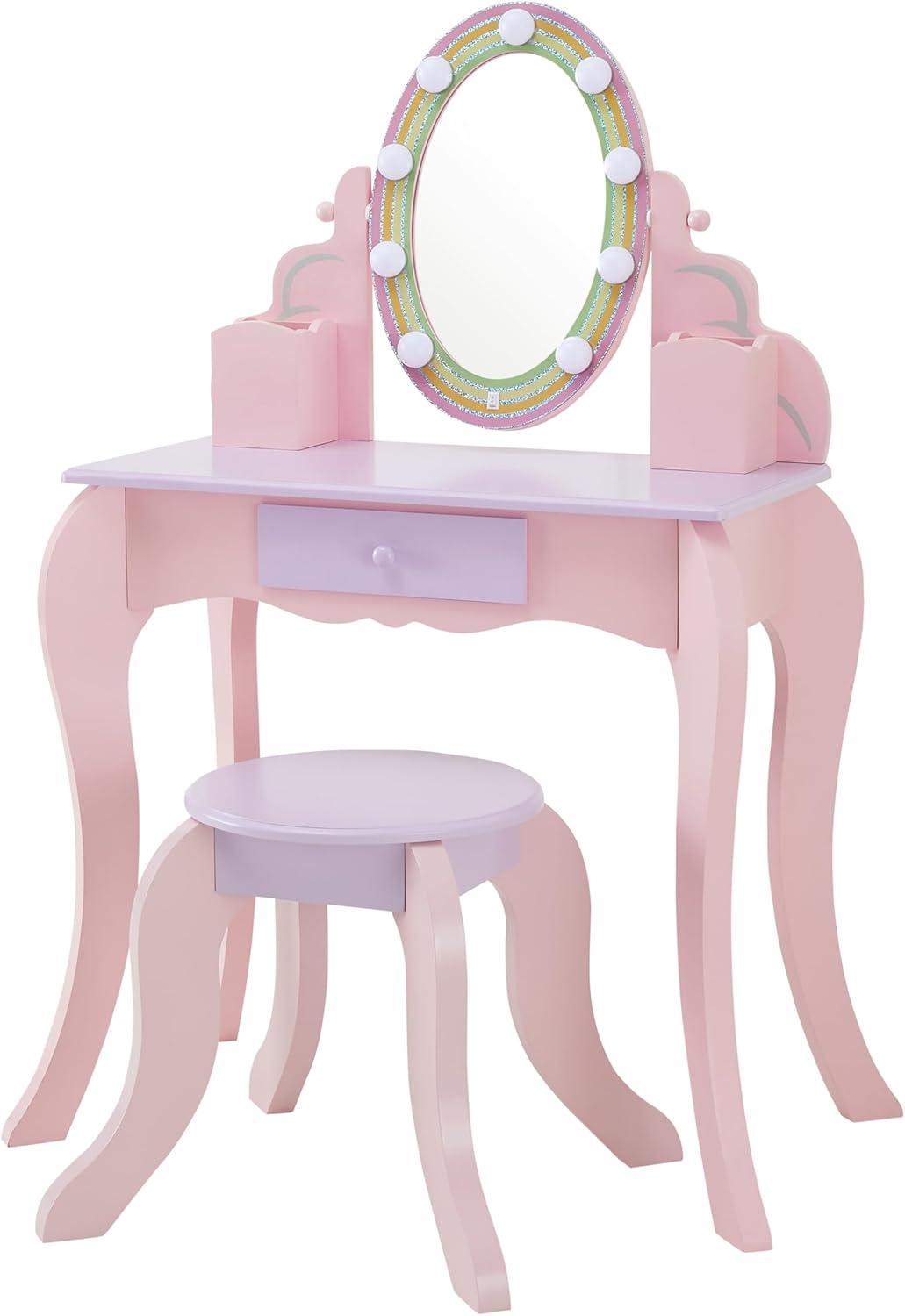 Teamson Kids Little Princess Rapunzel Vanity With LED Mirror