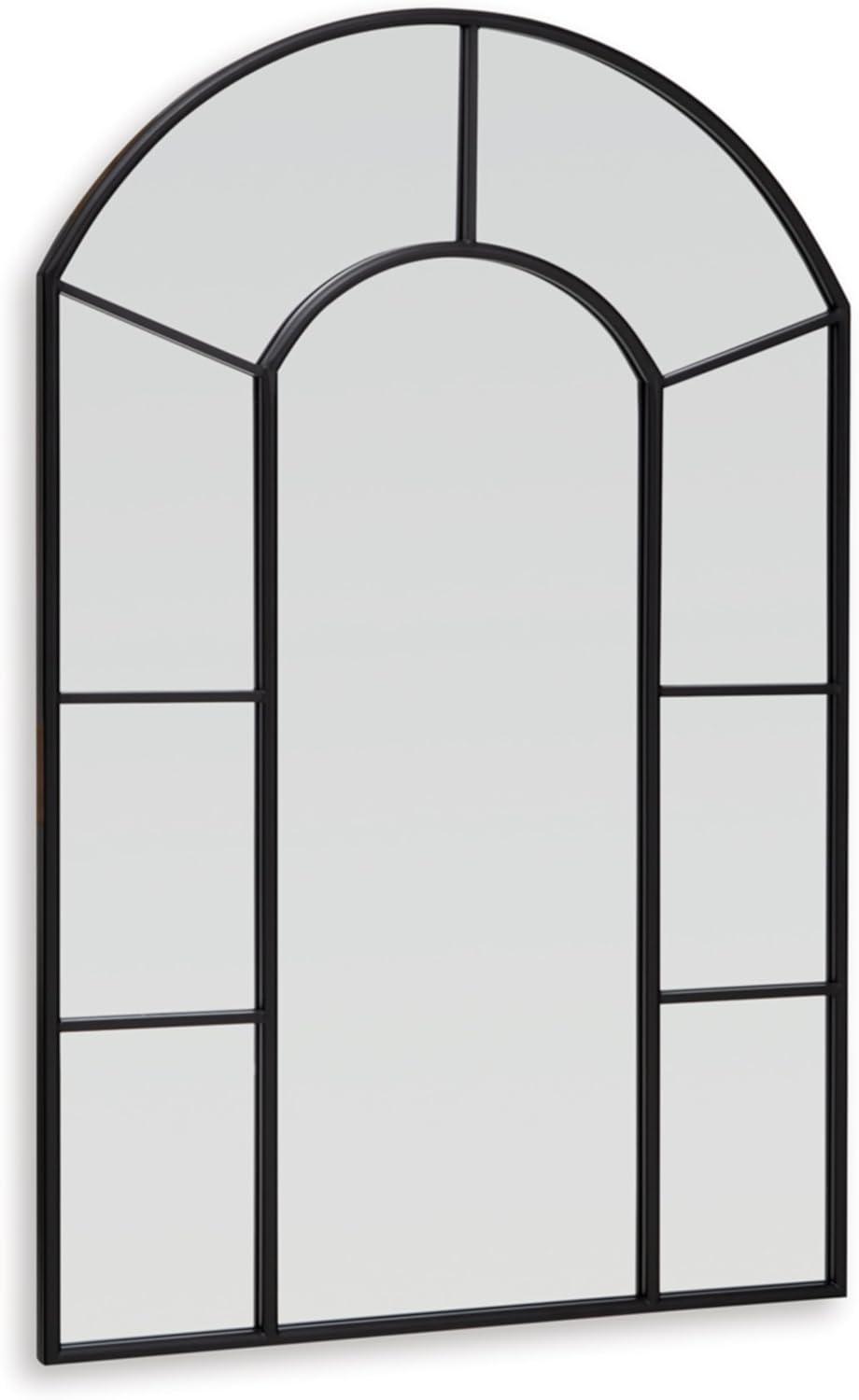 Black Arched Metal Frame Bathroom Mirror, 32 x 48 Inch