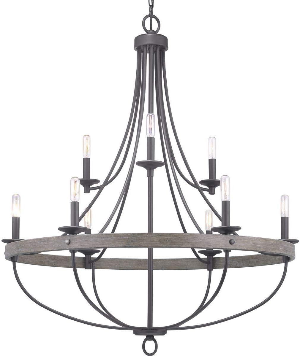 Gulliver Graphite Black Two-Tier 9-Light Chandelier