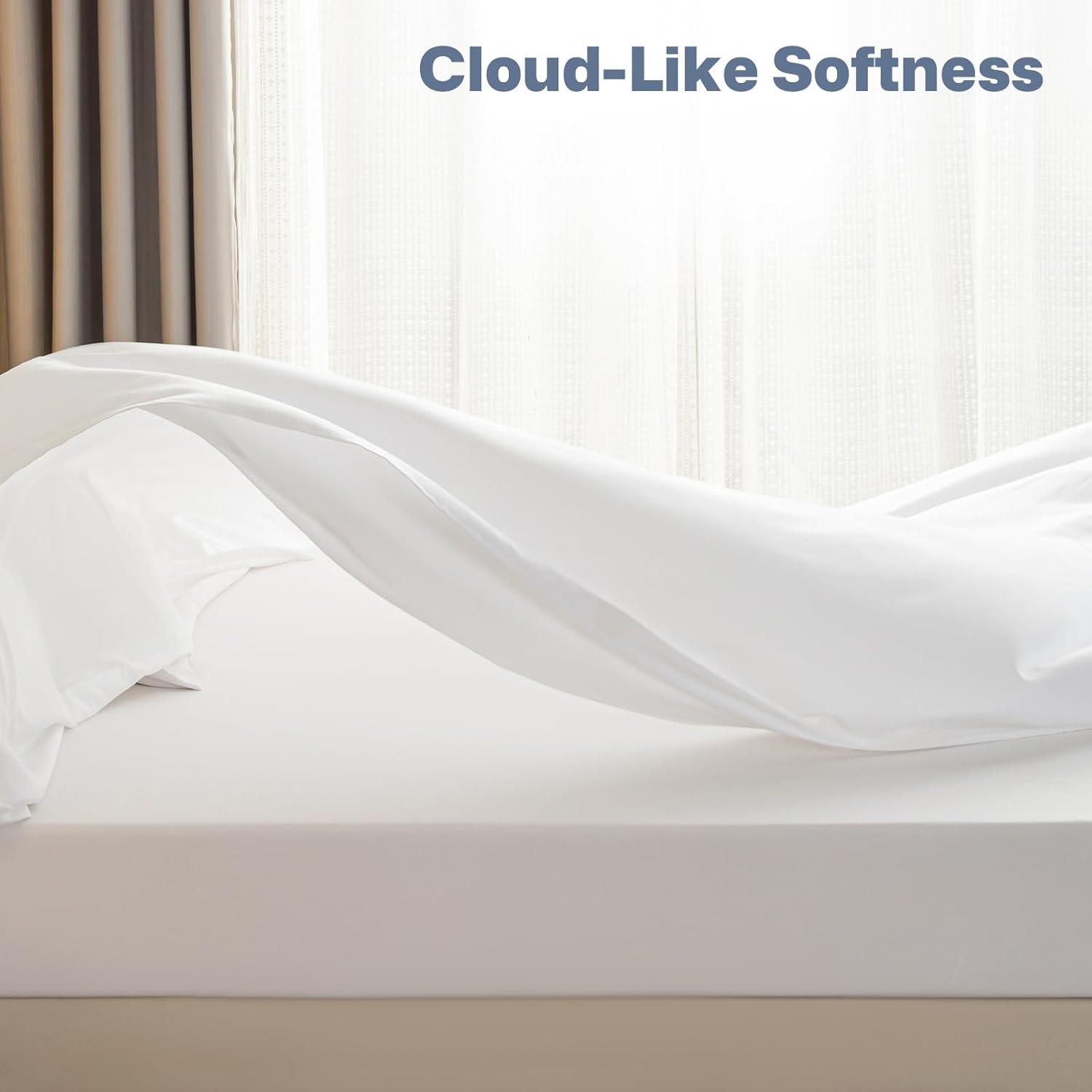 Lavisun Twin Flat Sheets Only, 6 Pack Soft Brushed Microfiber Bedding Sheets for Hotel, Massage, Hospital, Home, Dorm, Bulk Flat Sheets Only Twin Size (White)