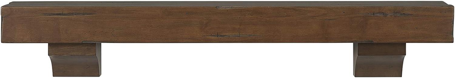 Rustic Distressed Cherry 60-Inch Wooden Fireplace Mantel Shelf