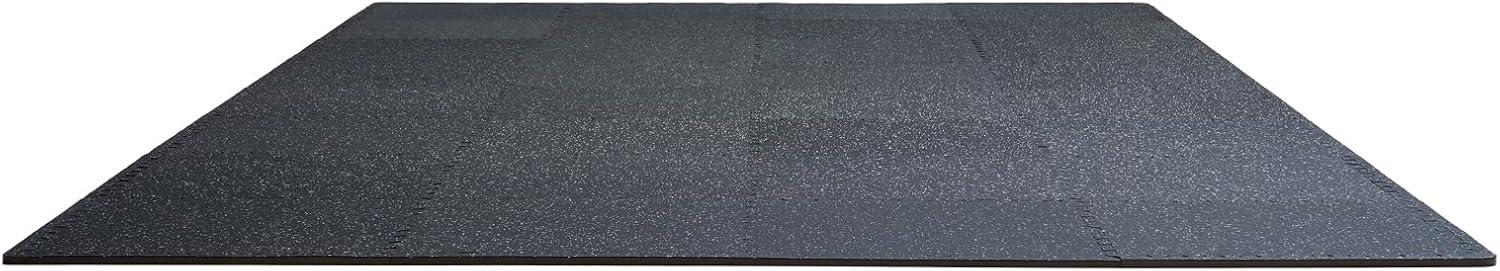 VEVOR 0.56 Inch Thick Gym Floor Mats, 25 Tiles Rubber Top with EVA Foam, 24" x 24" Gym Flooring Workout Mats with 100sq.ft Coverage, Interlocking Puzzle Gym Mats for Gym, Home, Garage, Black & White