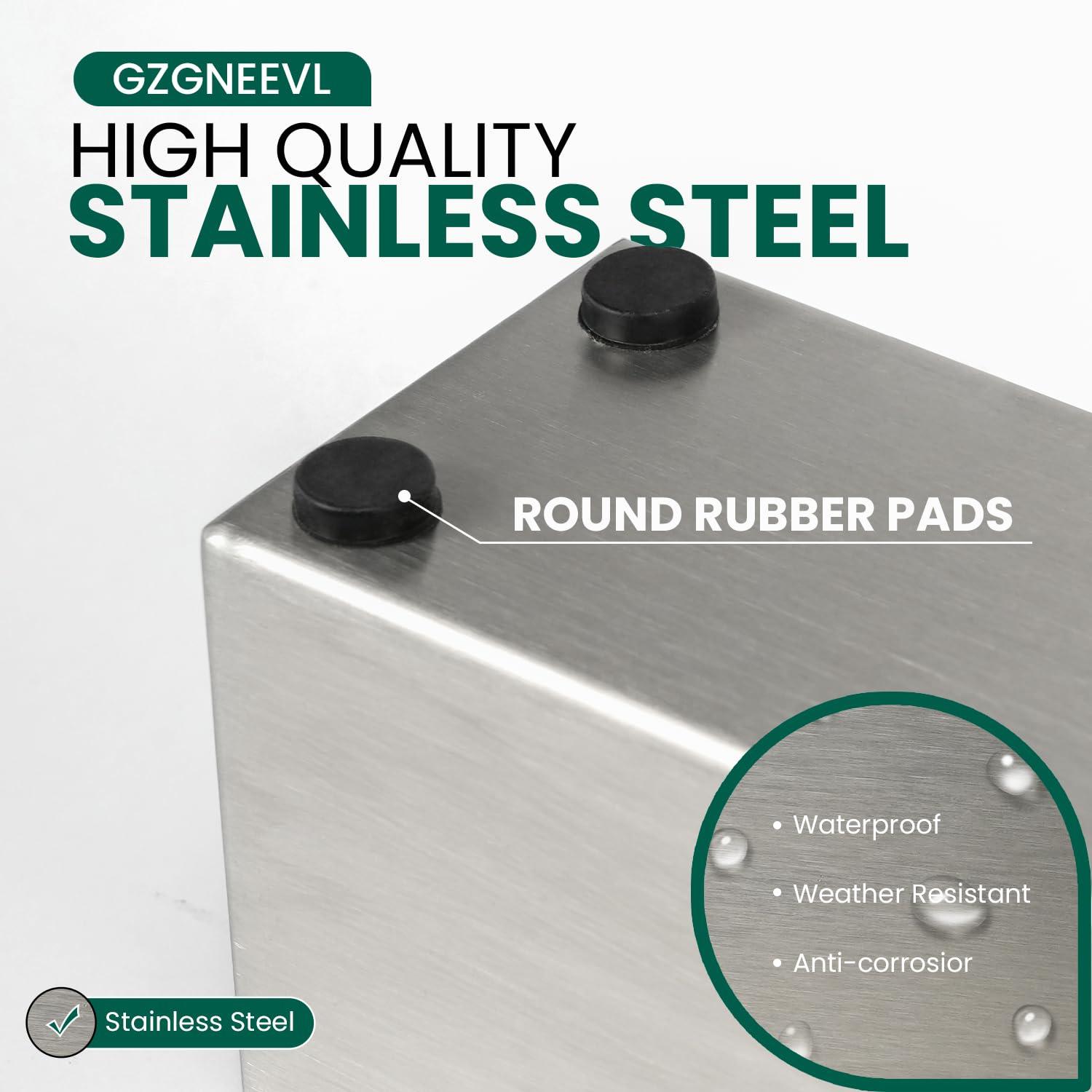 16" Window Box Rectangular Succulent Planting Box Metal Table Sill Planter Pots Modern Long Durable for Small Herb with Drainage Hole for Indoor Outdoor, with 4 Free Rubber Mats, White