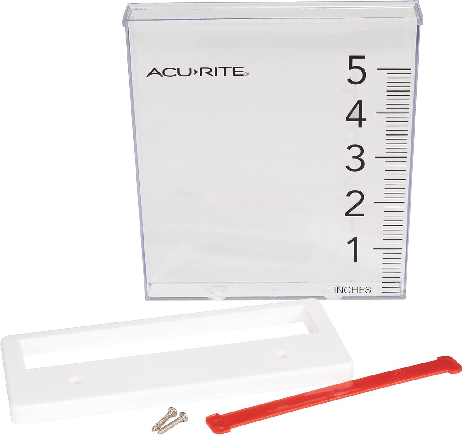 AcuRite Clear Waterfall Plastic Rain Gauge 1.5" x 8" x 9" (5-inch Capacity)