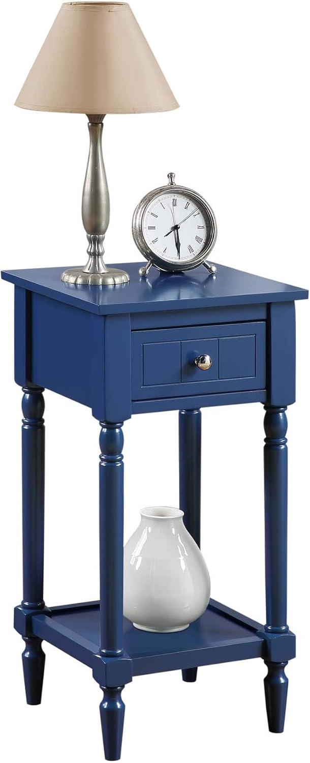 Convenience Concepts French Country Khloe 1 Drawer Accent Table with Shelf, Cobalt Blue