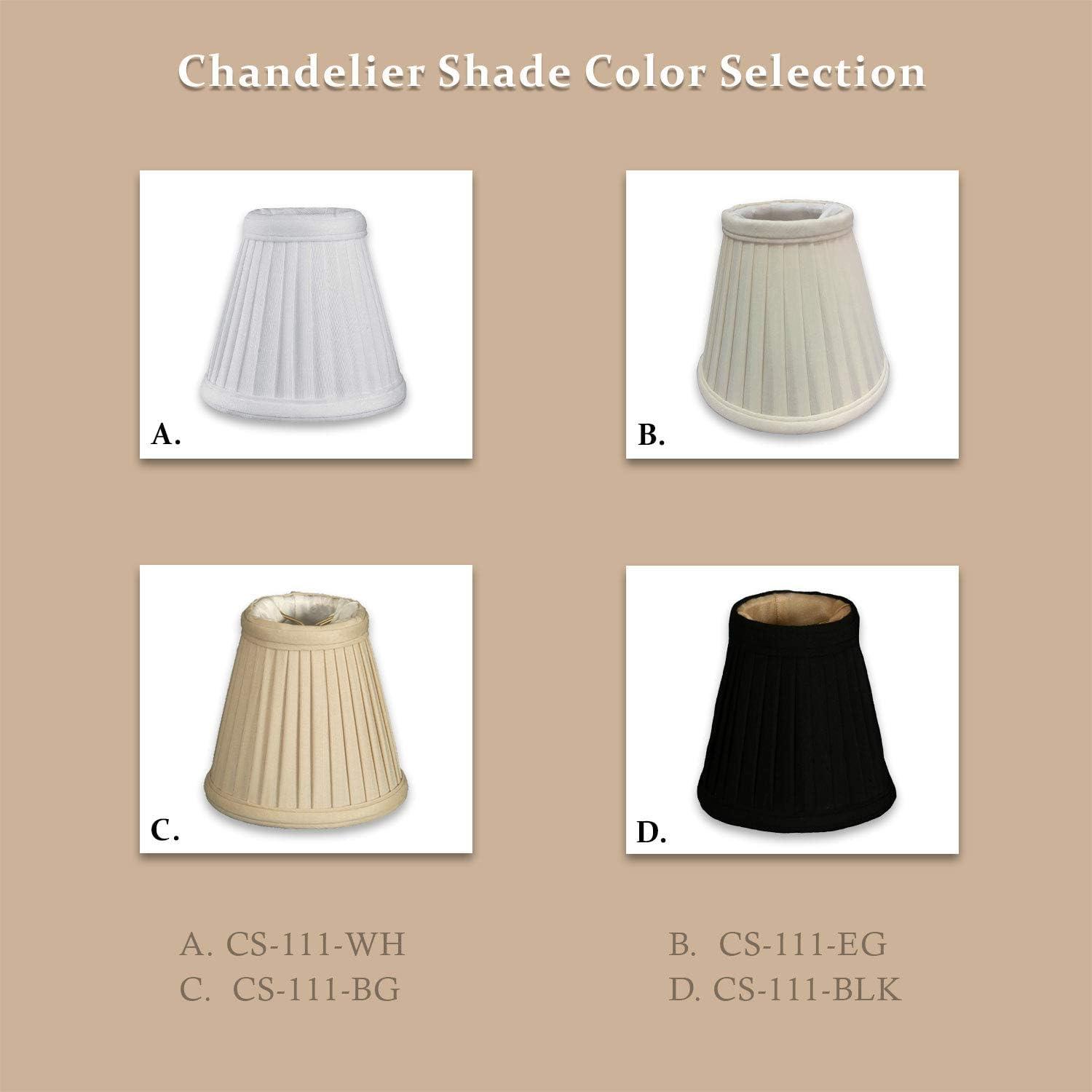Royal Designs, Inc. Pleated Empire Chandelier Shade CS-111BLK/GL-6, Black with Gold, 2.5 x 5 x 4.25, Pack of 6
