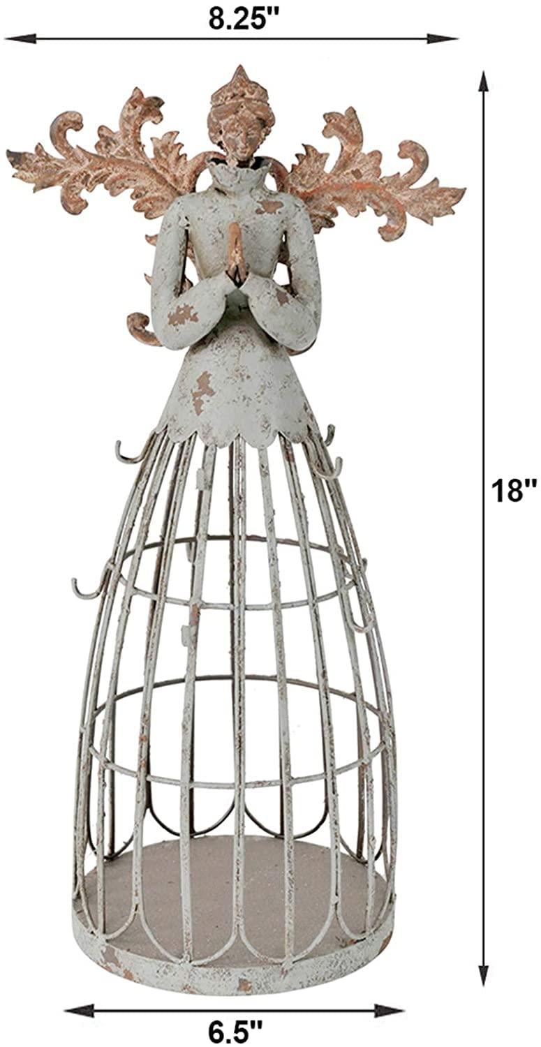 Morning View Metal Praying Angel Garden Statue Decor for Yard Art Outdoor Standing Large Angel Decorations Antique Patio Patio Lawn Holiday Christmas 18 Inches Tall