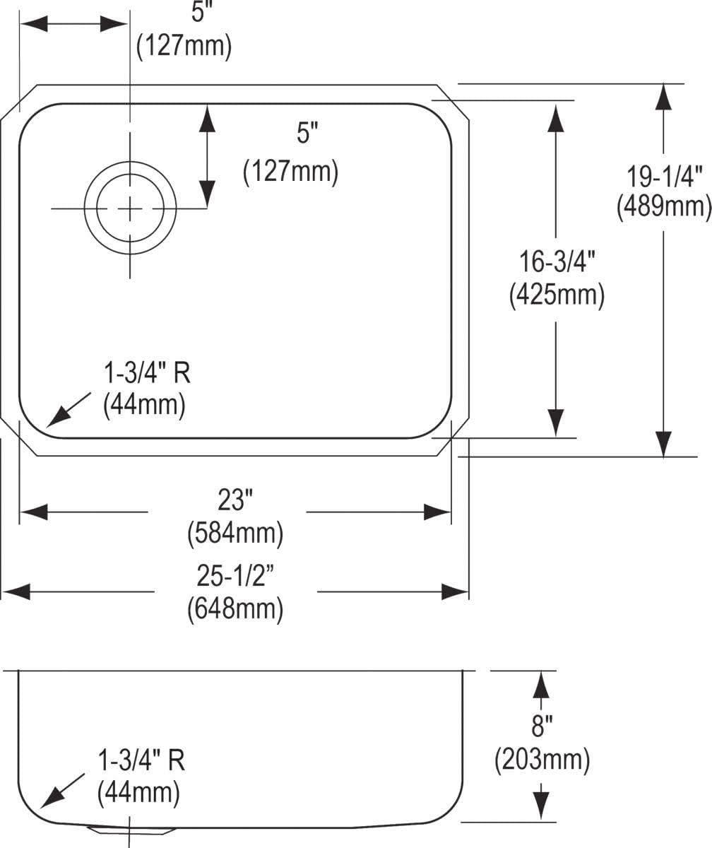 Lustertone 25.5" L x 19.25" W Undermount Kitchen Sink