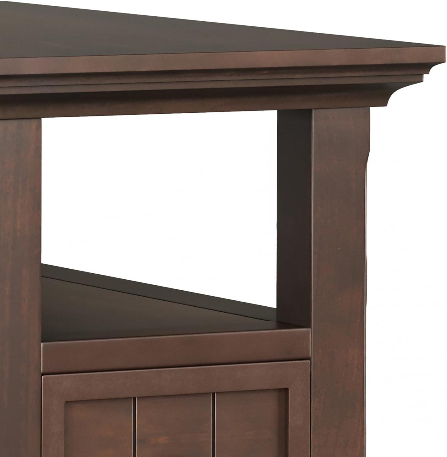 Simpli Home Acadian SOLID WOOD 14 inch Wide Narrow Side Table with Drawer in Brunette Brown