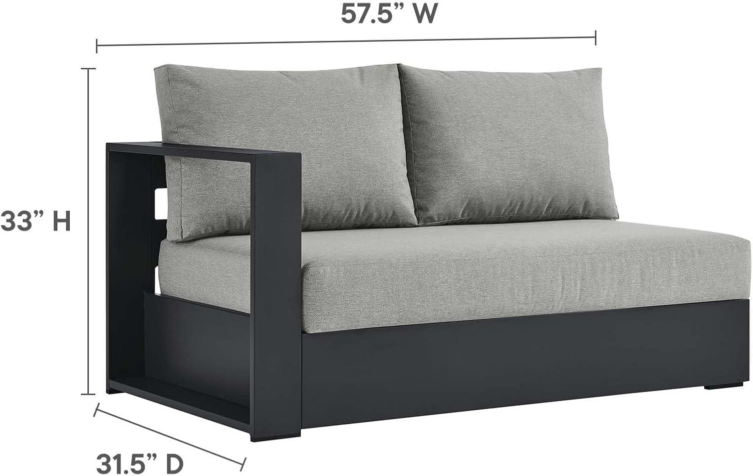 Tahoe Gray Aluminum Outdoor Sectional Sofa with Cushions