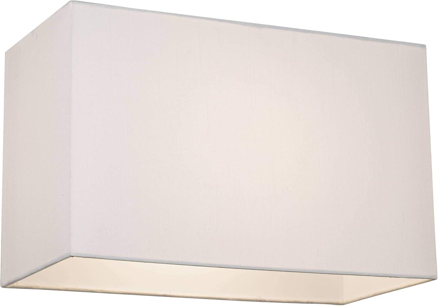 Springcrest White Medium Rectangular Hardback Lamp Shade 16" Wide x 8" Deep x 10" High (Spider) Replacement with Harp and Finial