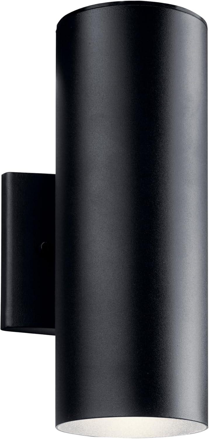 Kichler 12" 1 Light Integrated LED Textured Black Cylinder Outdoor Wall Sconce