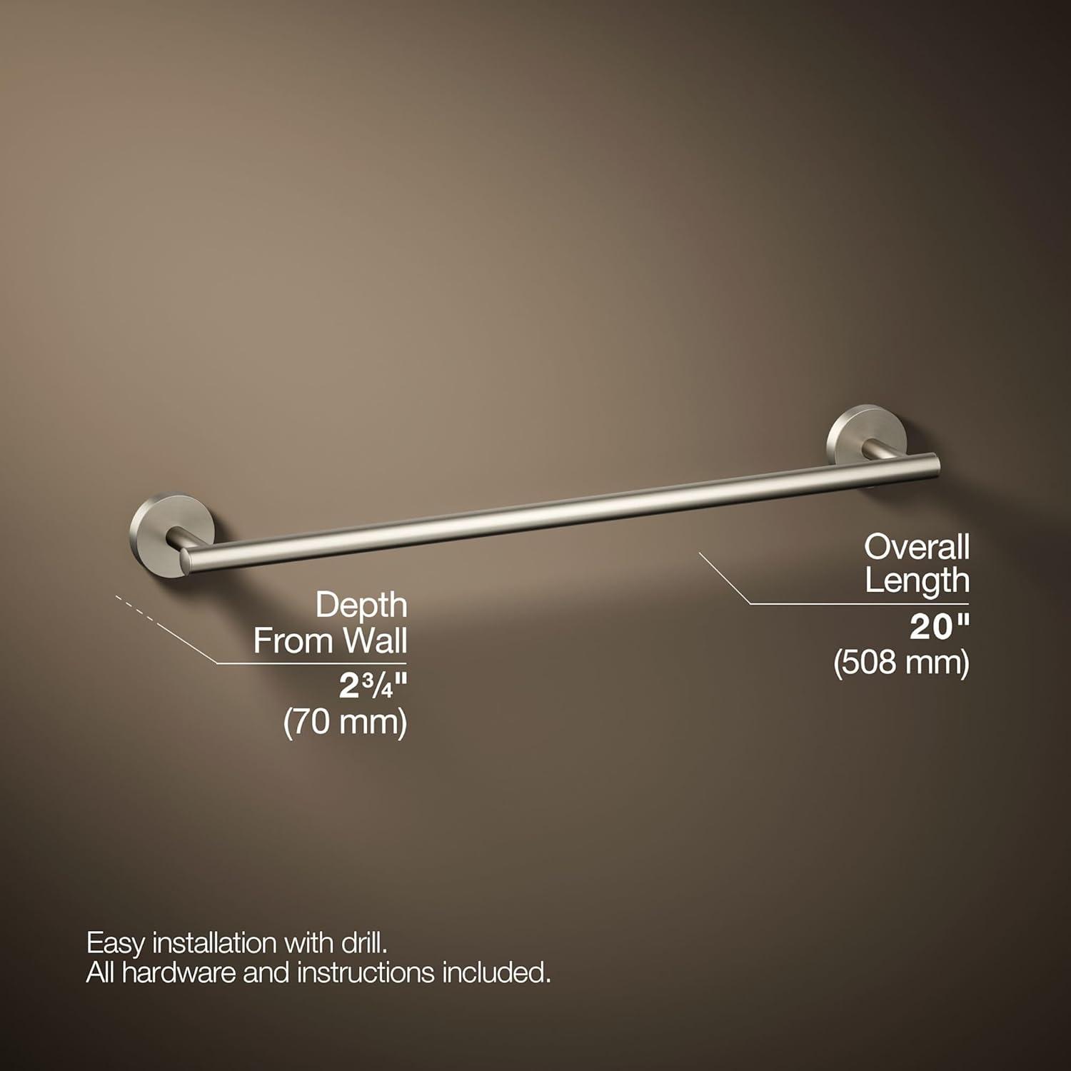 Matte Black 18" Wall Mounted Minimalist Towel Bar