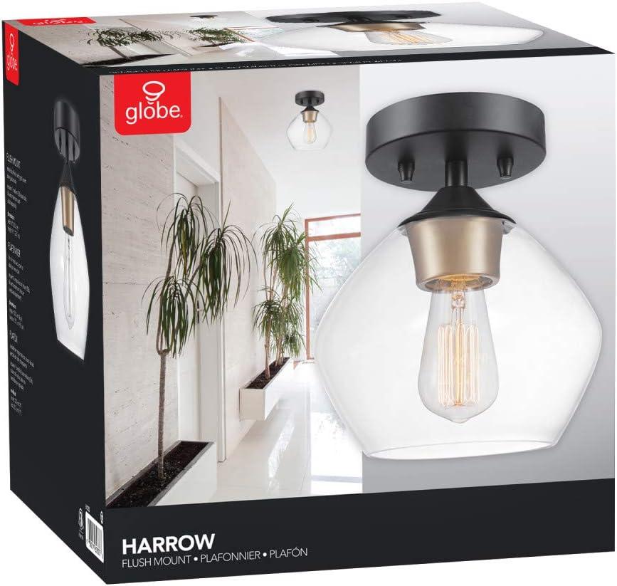 Globe Electric Harrow 9.1 in. H X 8 in. W X 8 in. L Matte Black Ceiling Light