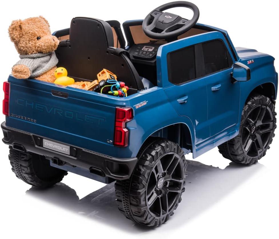 Jojoka 12V Licensed Chevrolet Silverado GMC Ride on Truck Car for Kids Battery Powered Electric Toys Vehicles with Remote Control, LED Light, Bluetooth, Spring Suspension, for 3-8 Years Old, Pink