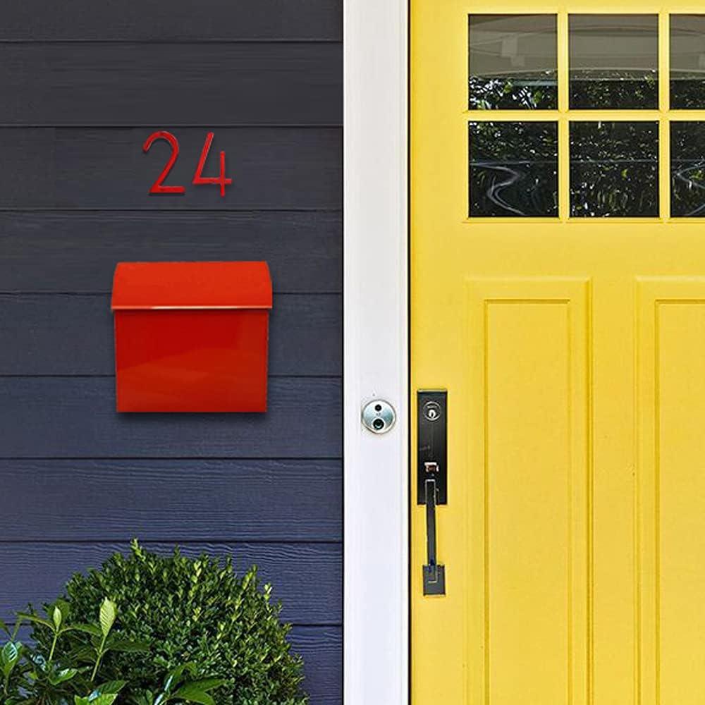 NACH Baxter High Capacity Parcel Mailbox - Wall Mount Mailboxes for Outside, Rust Resistant Galvanized Metal Mailbox - Red Mailbox- 12.4”x7.1”x11.8, MB-7000RED