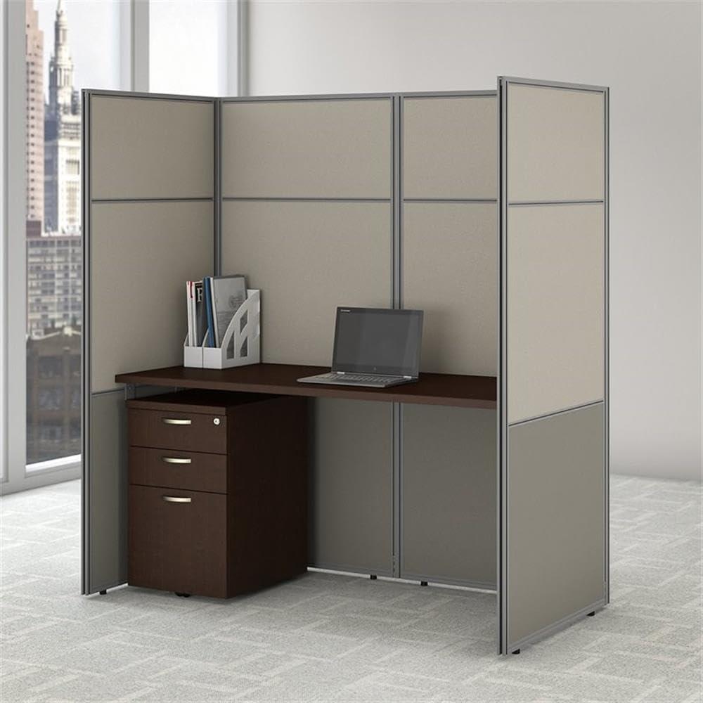 Easy Office Rectangle 1 Person Cubicle with Cable Management
