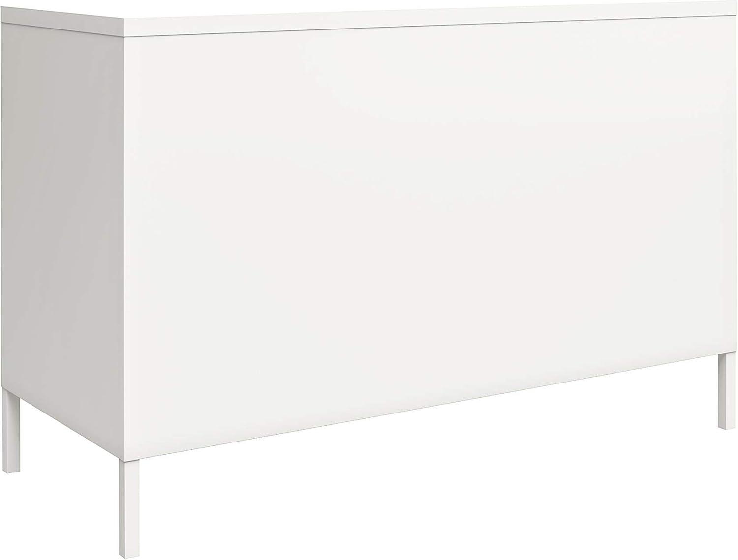 RealRooms Shadwick 2 Door Wide Metal Locker Accent Storage Cabinet, Soft White