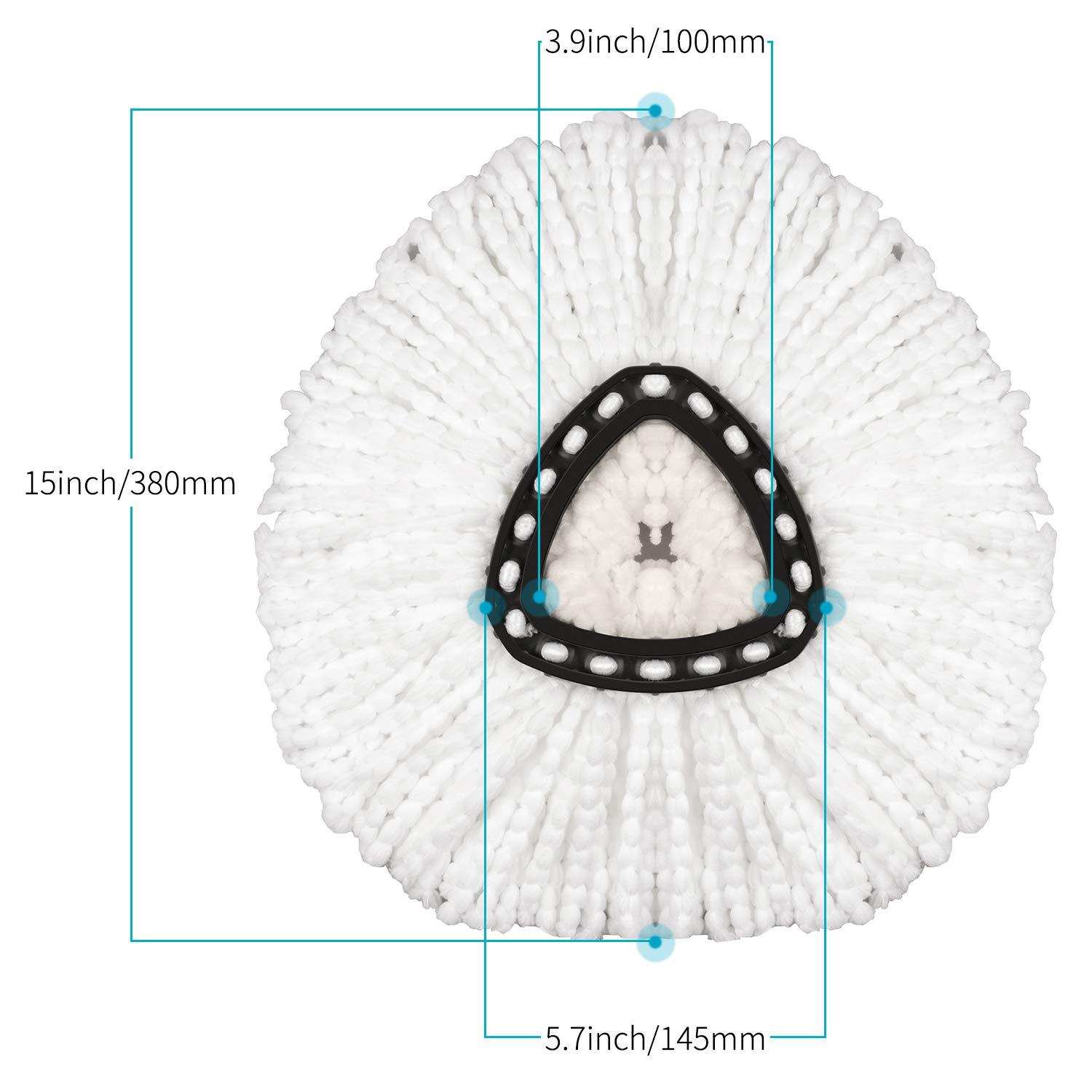 3 Pack Triangle Spin Mop Heads Replacements, Machine Washable Microfiber Spin Mop Refills for Floor Cleaning, Easy to Replace