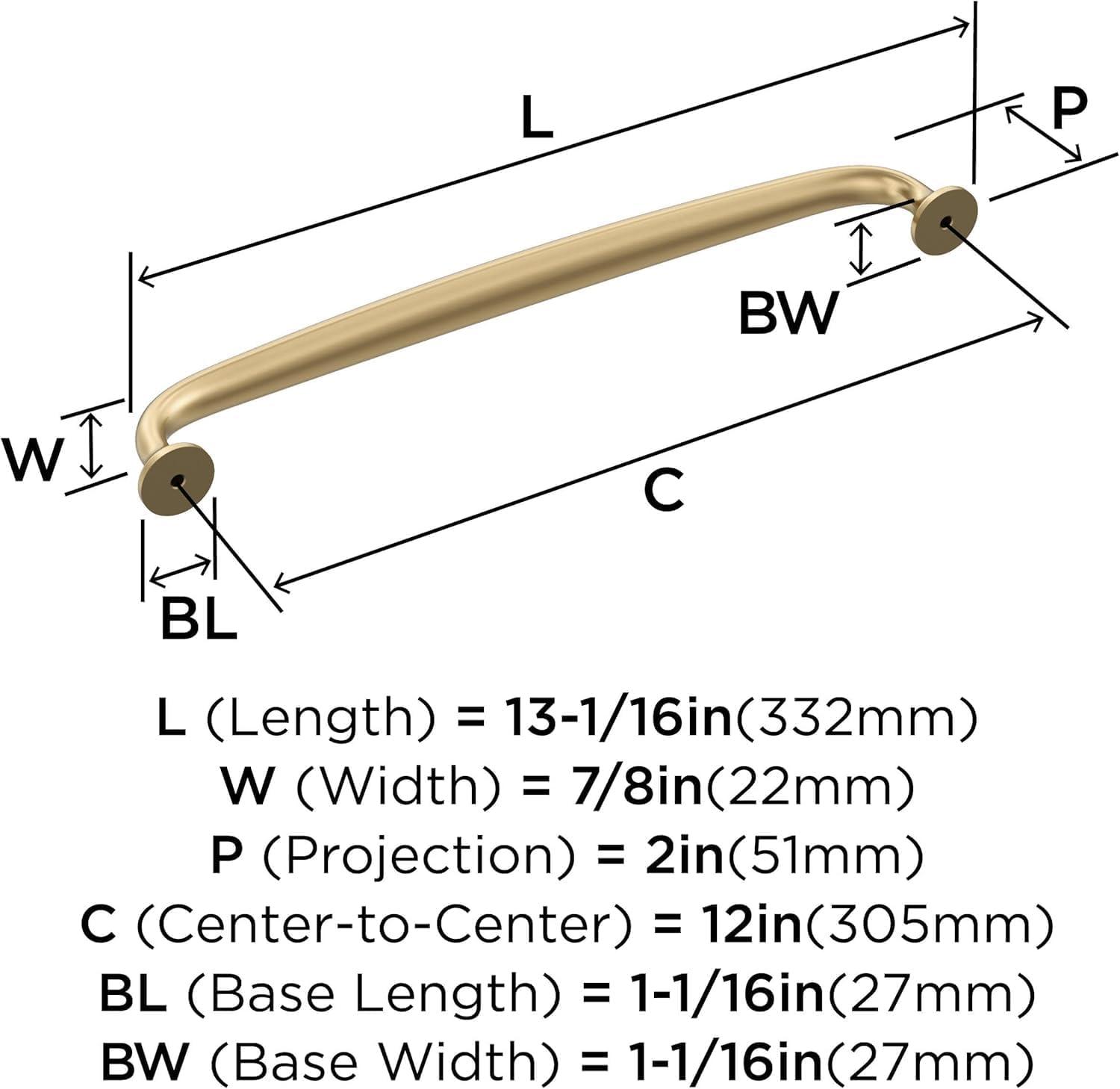 Amerock Renown 12 inch (305mm) Center-to-Center Champagne Bronze Appliance Pull