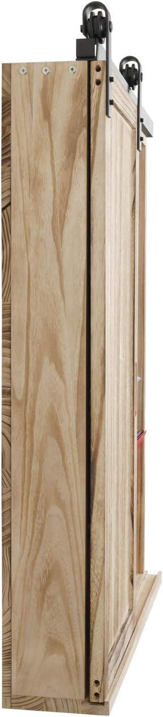 Natural Wood Barn Door Wall Organizer with Corkboard