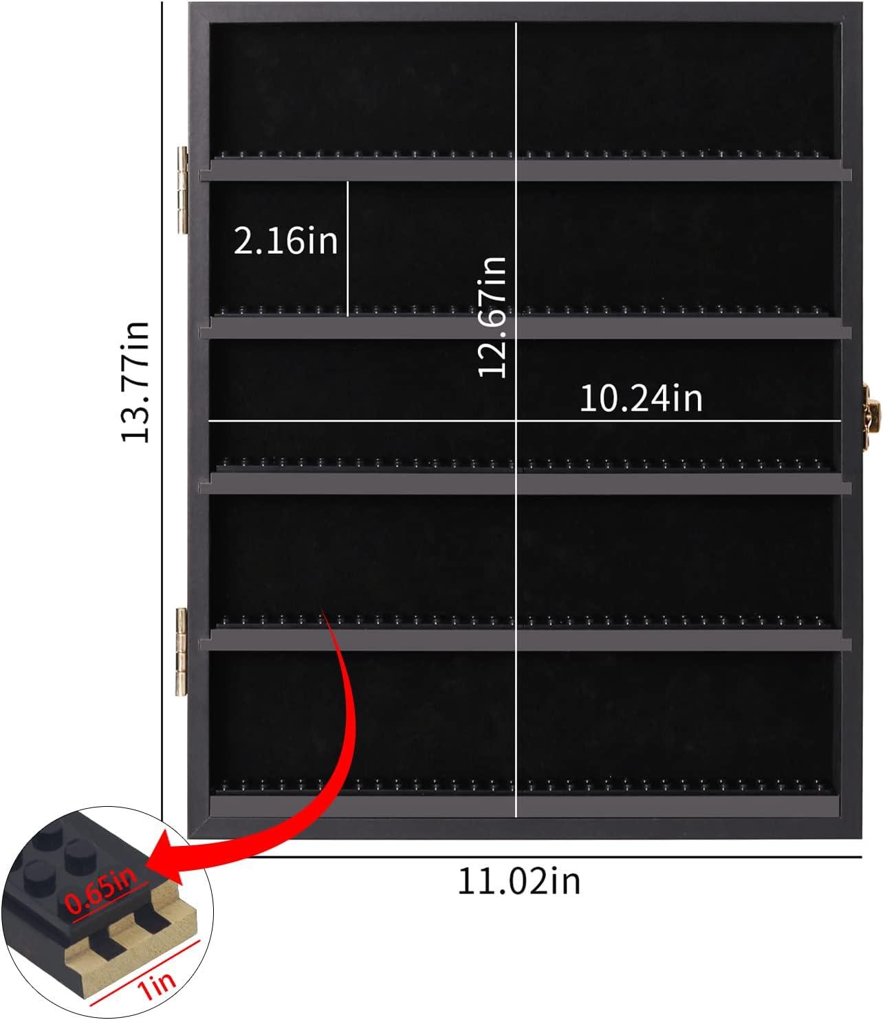 Black Acrylic Lockable Wall Mount Minifigure Display Case