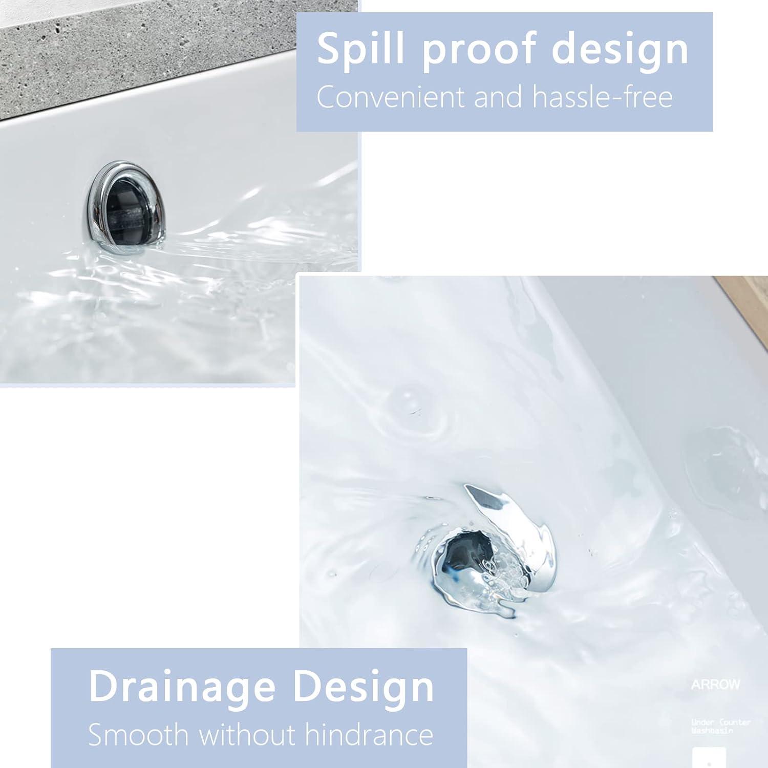 Wells Sinkware RTU2115-7W Wells Sinkware Rhythm Series 14.5'' Ceramic Rectangular Bathroom Sink with Overflow
