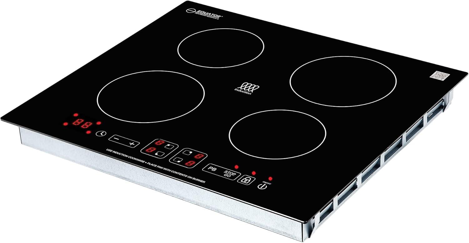 36" Black Ceramic 5-Burner Induction Cooktop with Touch Control