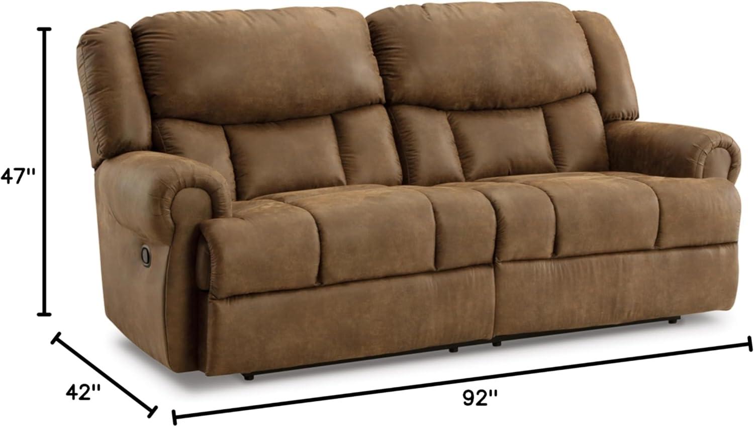 Boothbay Brown Faux Leather Manual Reclining Sofa