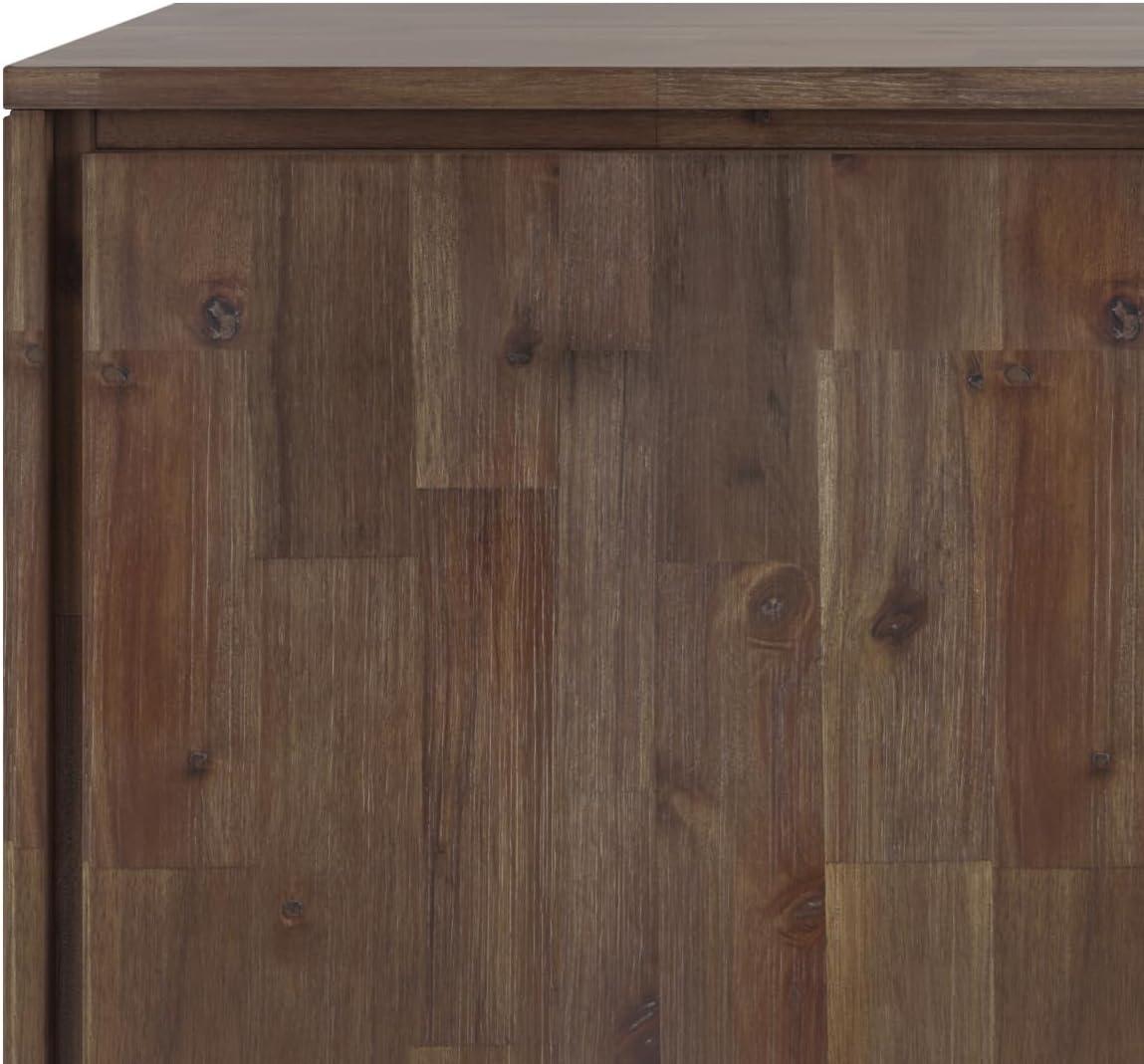 Simpli Home Lowry SOLID ACACIA WOOD and Metal 60 inch x 17 inch Rectangle Modern Industrial Sideboard Buffet in Rustic Natural Aged Brown