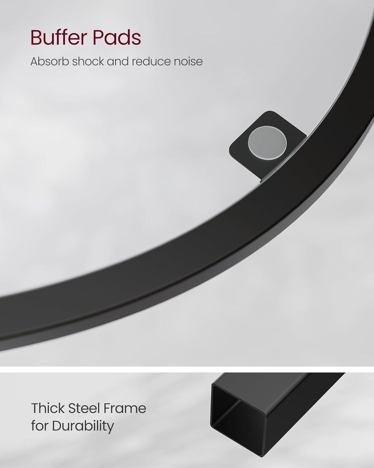 HOOBRO 5-Tier Corner Shelf Stand, Black Corner Bookshelf, Tempered Glass Shelves, Bathroom Organizer, Corner Plant Stand, for Living Room, Study, Balcony, Home Office, Modern Style, Black BK15CJ01