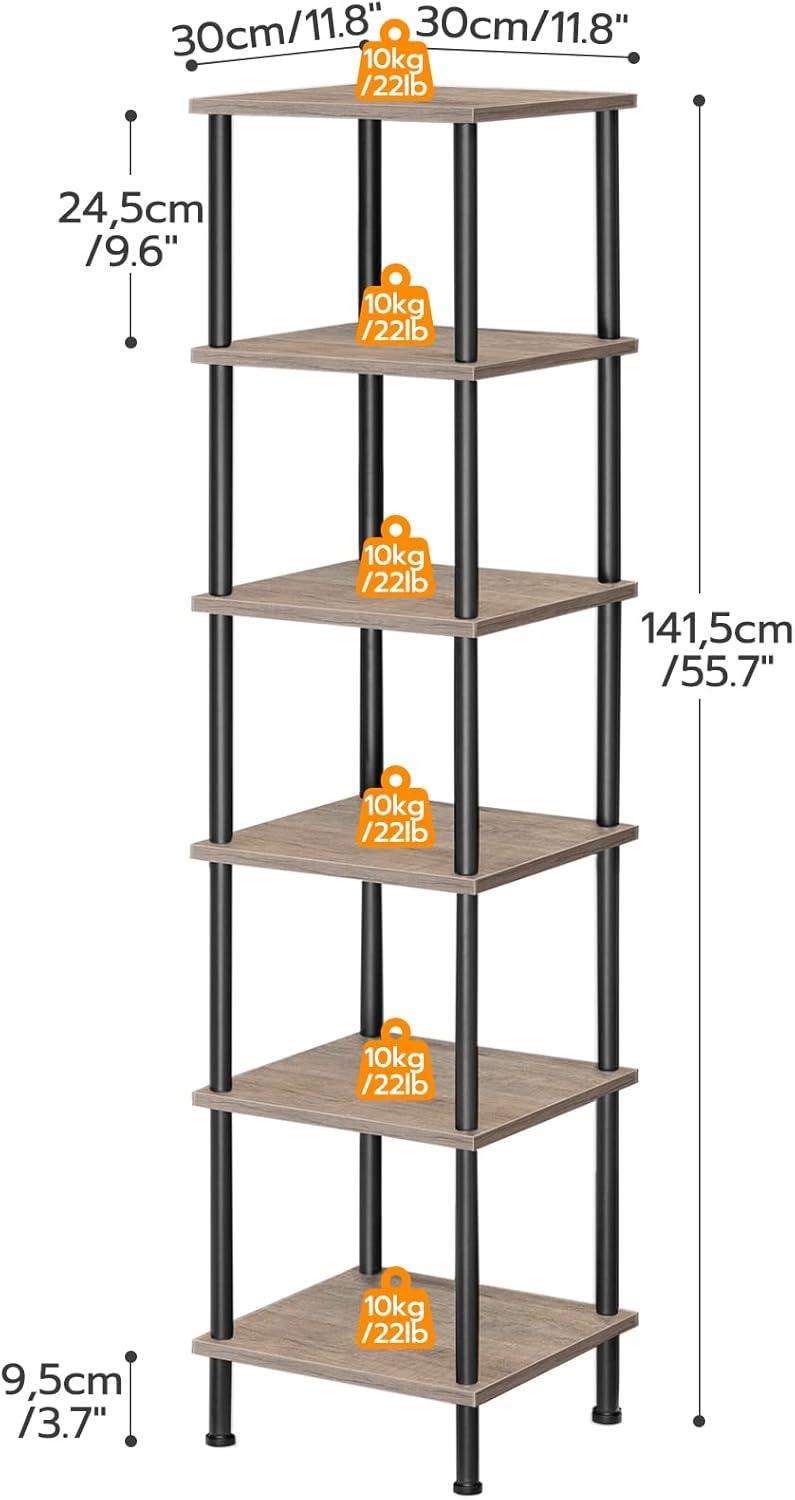 6-Tier Corner Bookcase for Small Spaces