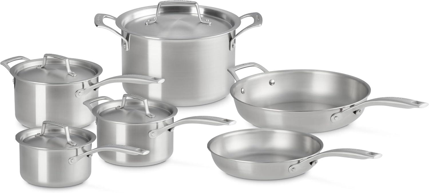 Le Creuset ® Essential Stainless Steel 10-Piece Cookware Set