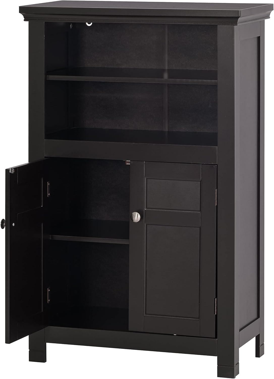 Spirich Home Freestanding Bathroom Cabinet with Doors and Adjustable Shelf, Wooden Entryway Storage Cabinet (Espresso)