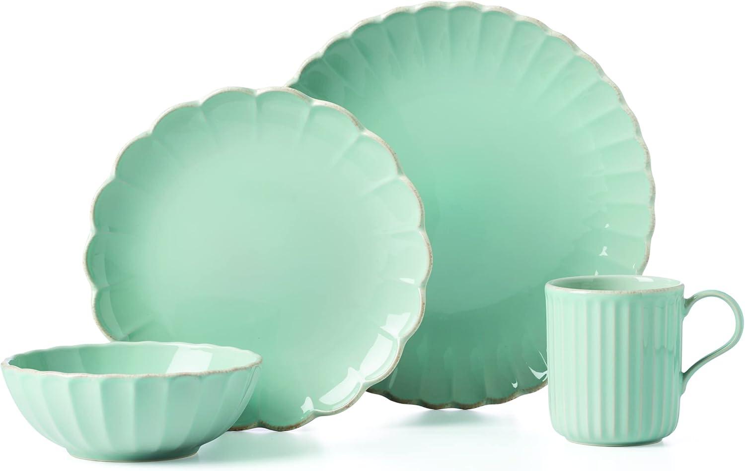 Lenox French Perle Scallop Ice Blue 4-Piece Place Setting