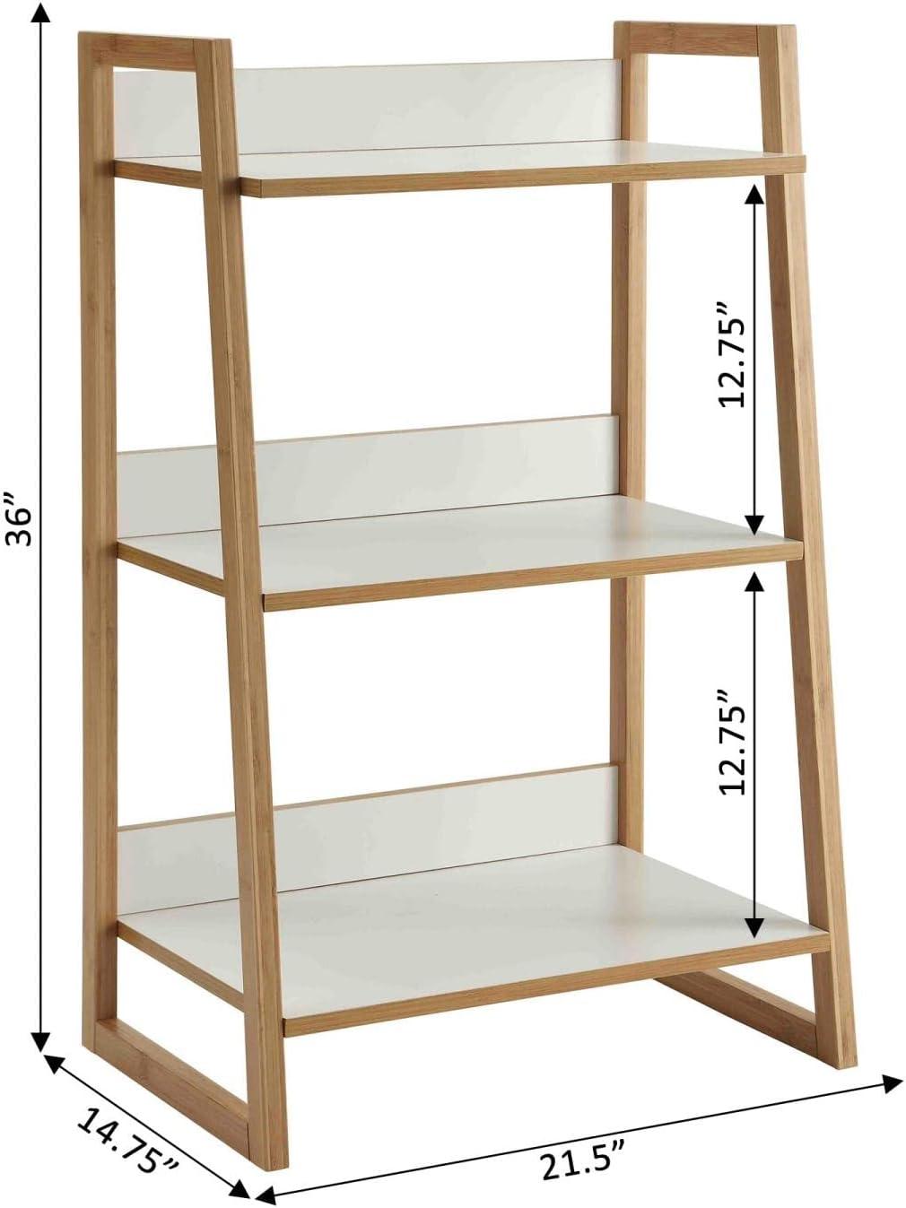 Convenience Concepts Oslo Sundance 3 Tier Bookshelf, White/Natural